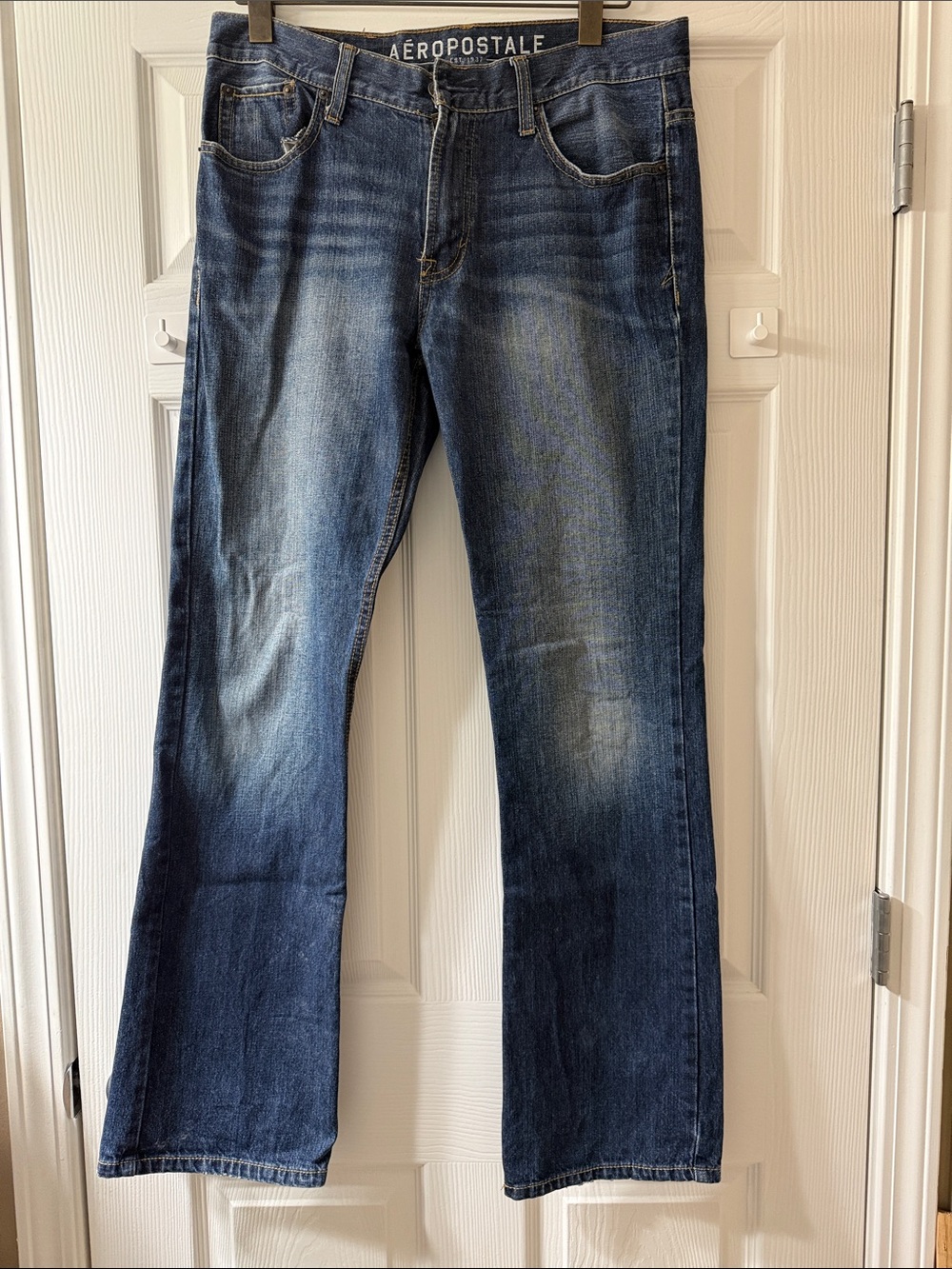 Men’s Aeropostale Dark Blue Jeans with Yellow Stitching